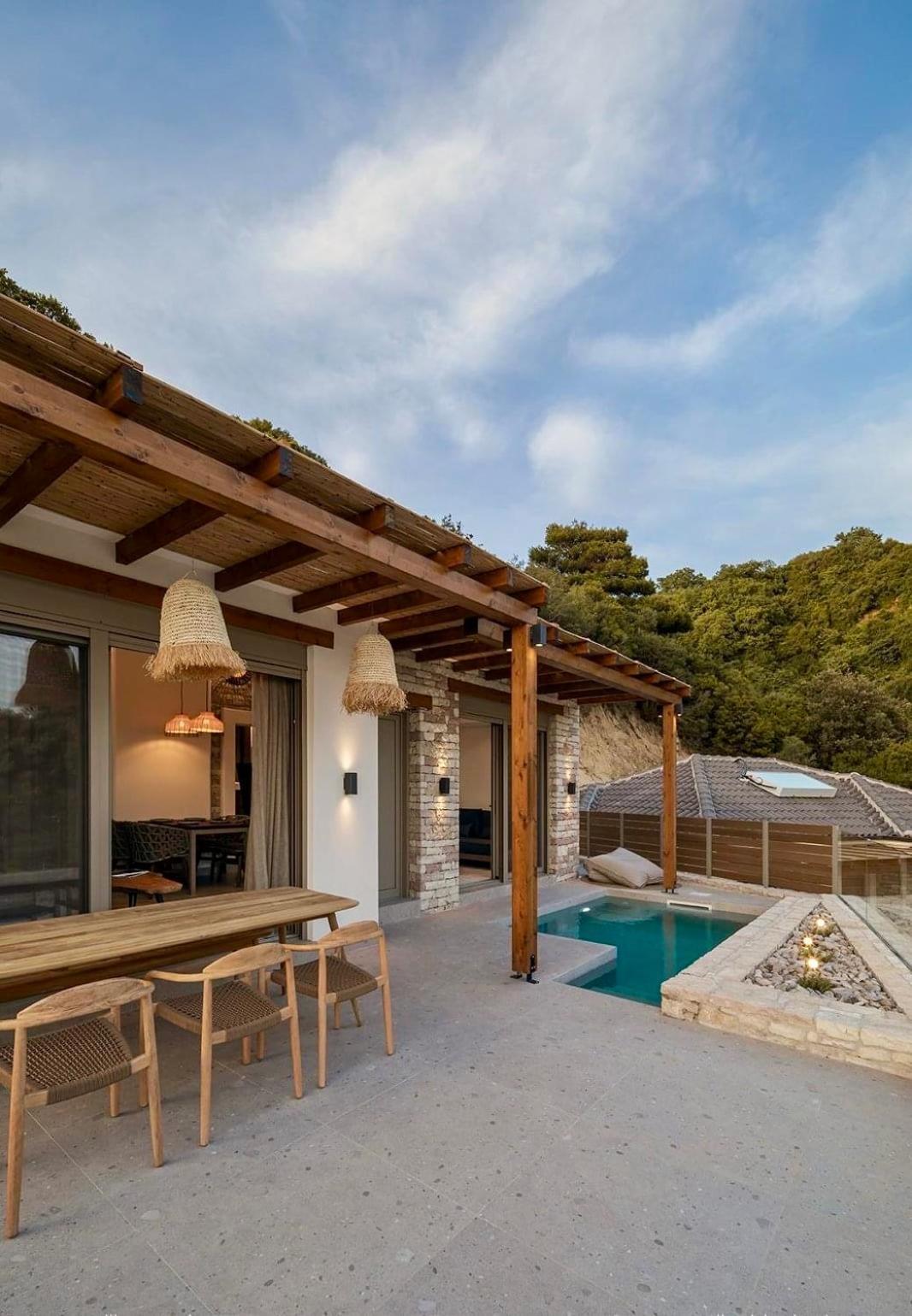 Luxury Villas Vrachos Beach Exterior foto